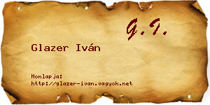 Glazer Iván névjegykártya